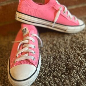 Converse Pink and White Sneakers Classic Canvas Design